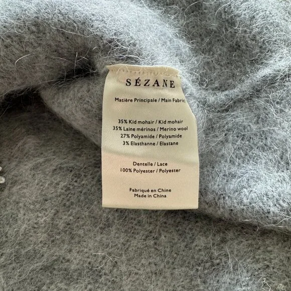 Sezane Alexia Jumper In Mottled Grey, Women's Size M - Picture 7 of 7
